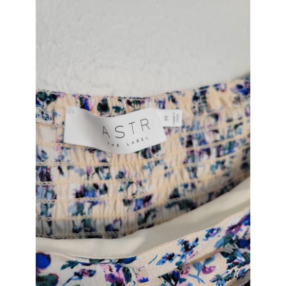 ASTR the Label Ditsy Floral Square Neck Bubble Sleeve Midi Dress - Picture 8 of 12